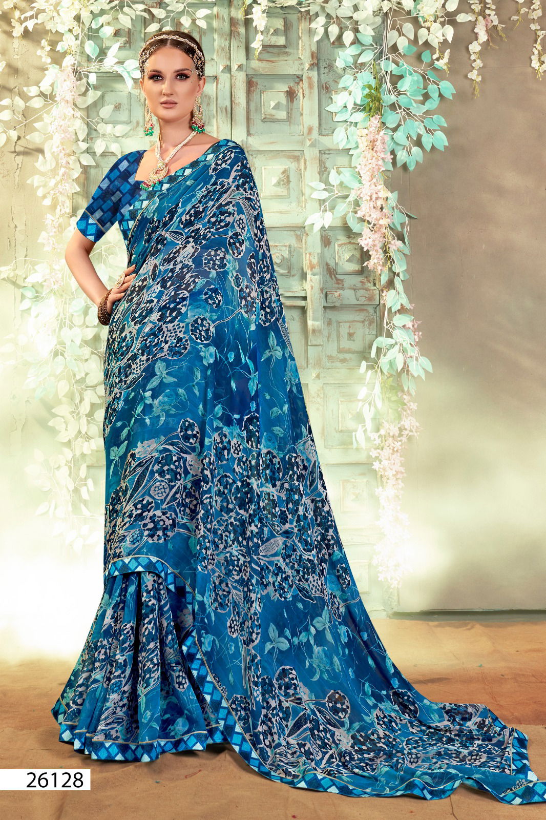 Priyanshi By Vallabhi Readymade Blouse Georgette Sarees Wholesale Online